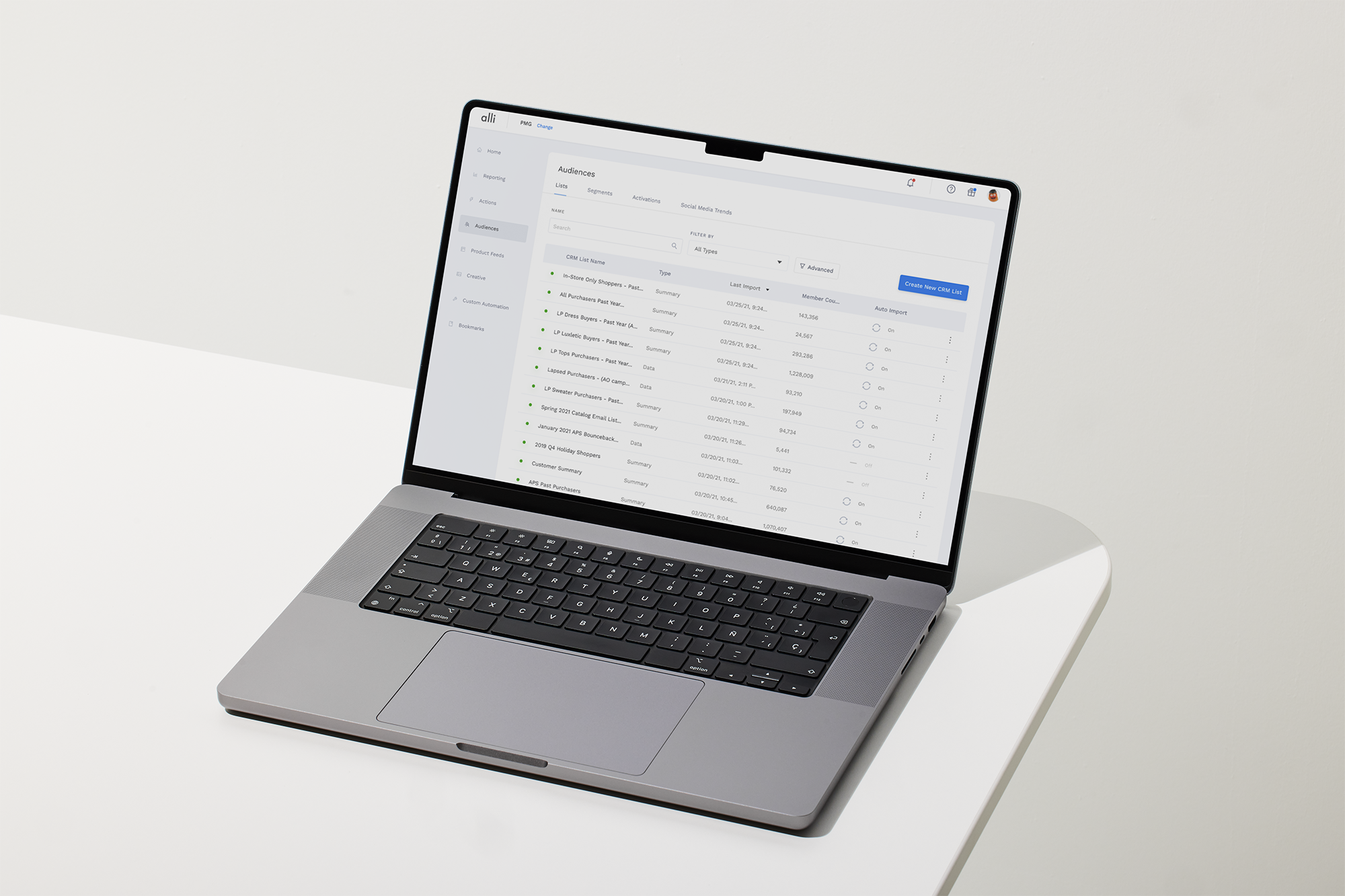Alli design system on a laptop